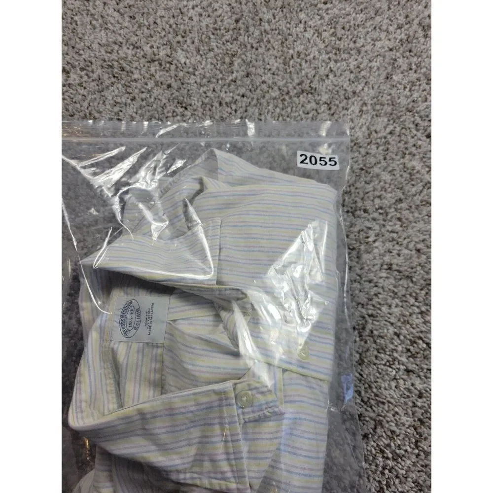 Brooks Brothers Shirt Mens 15.5 33 Slim Multicolor Button Up Long Sleeve Striped